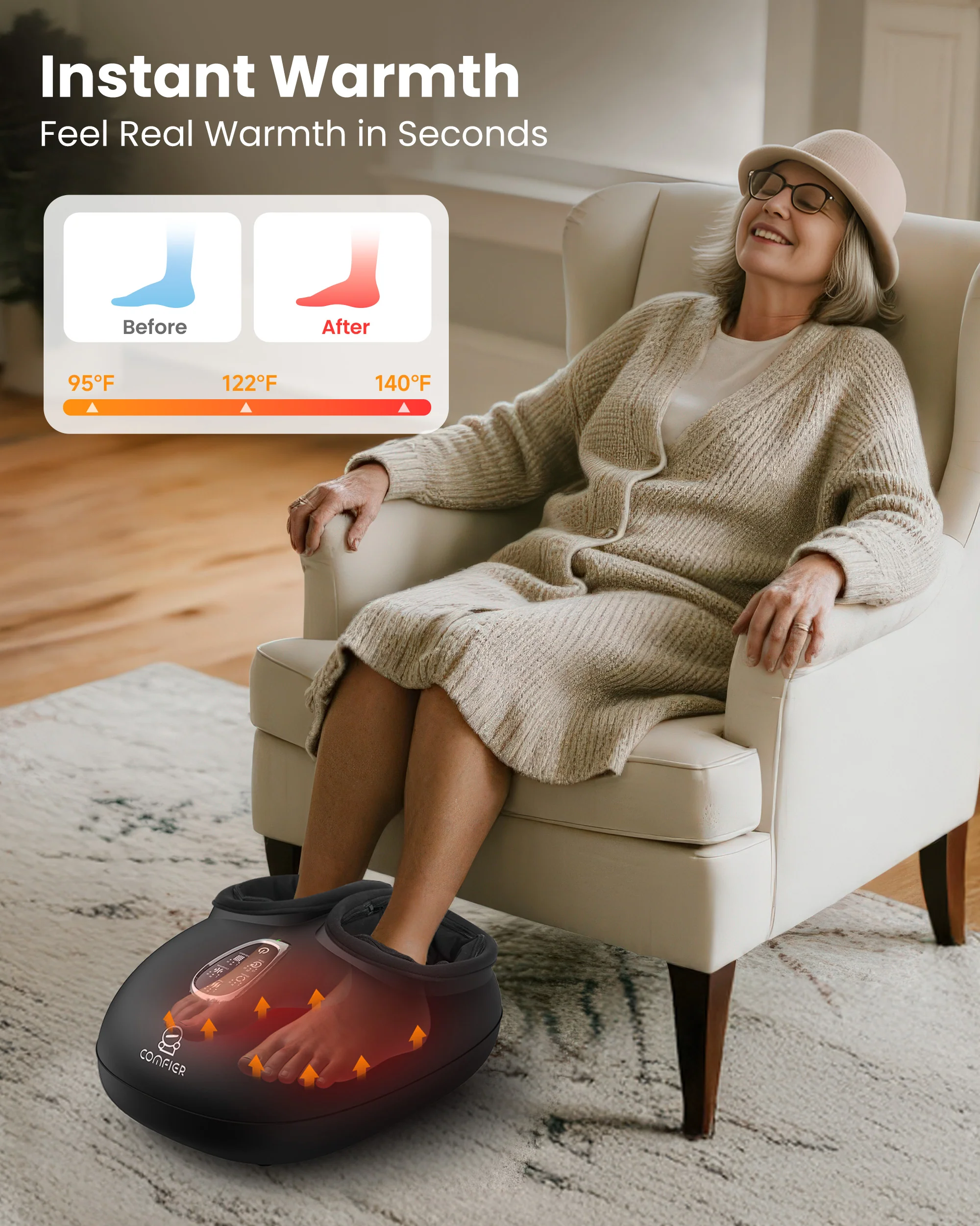 Shiatsu Foot Massager with Heat, FSA Eligible Deep Kneading - 5501 - Image 3