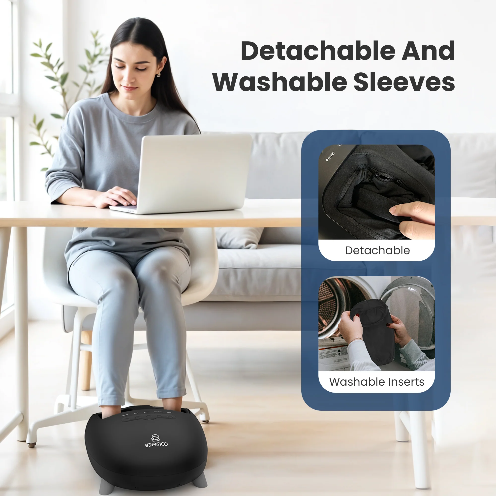 Kneading and Vibration Massage Electric Heated Foot Massager, Up to size 14 - 5332 - Image 7