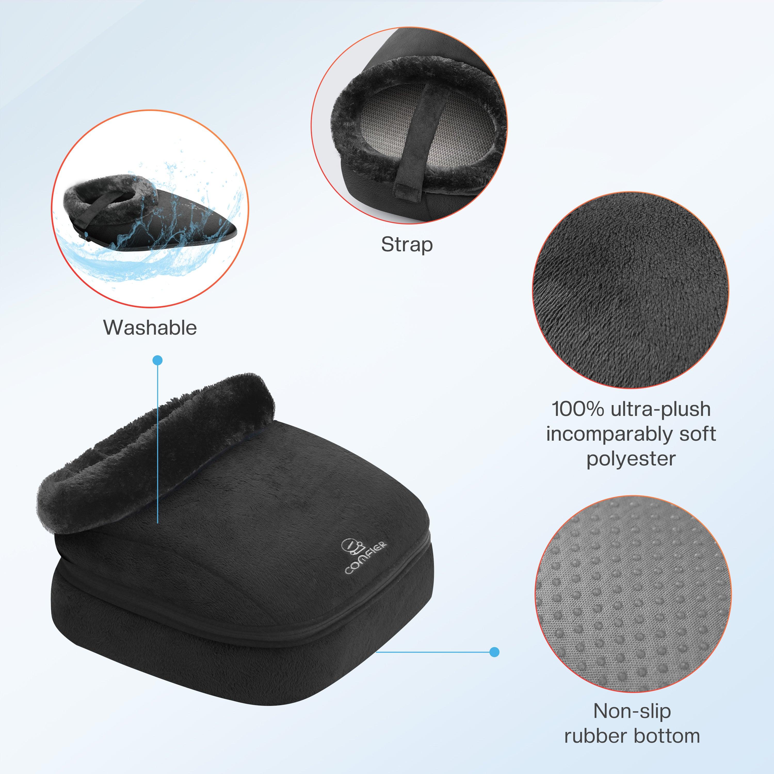 Ultra-soft Plush Cloth Shiatsu Electric Foot Warmer for Plantar Fasciitis - 5202 - Image 6