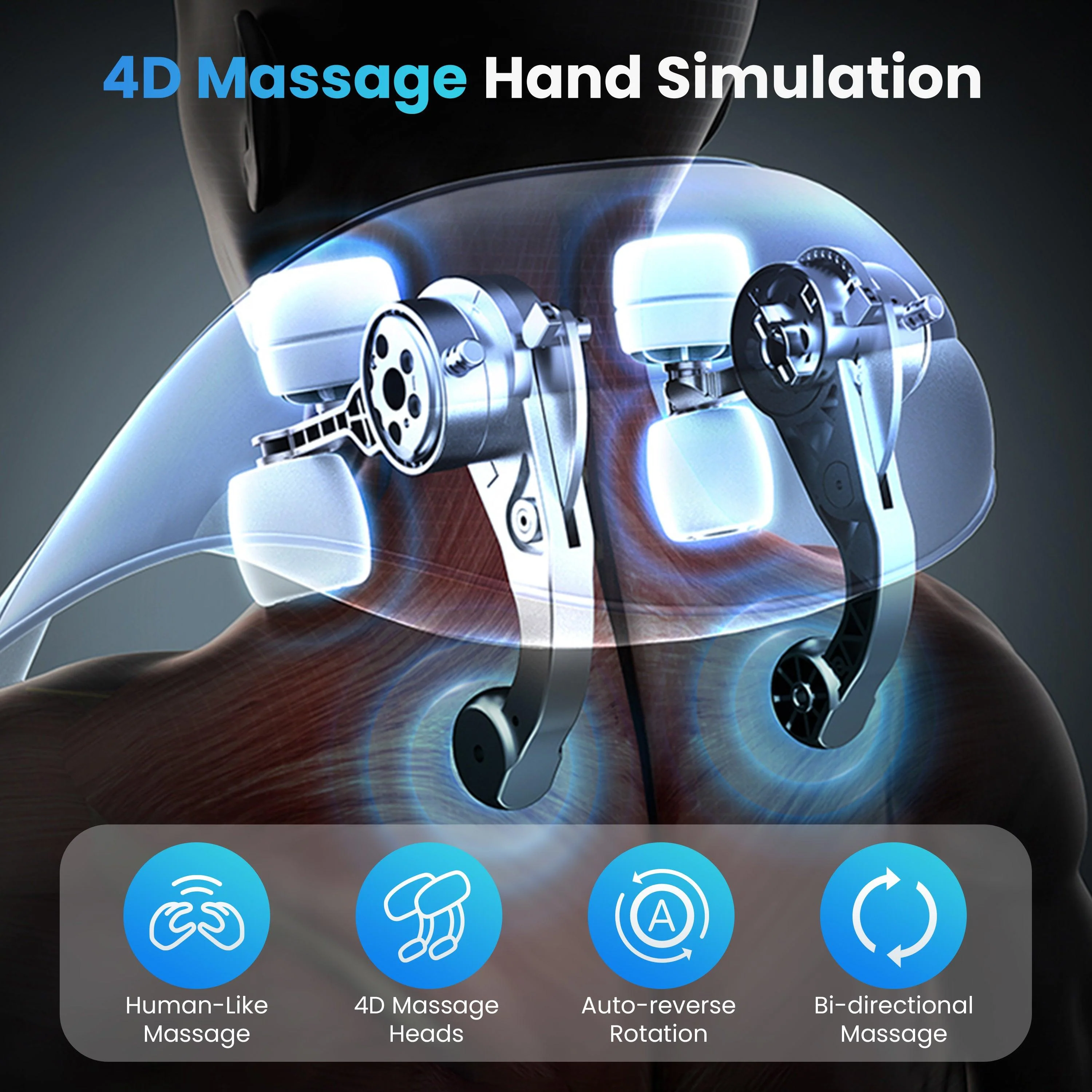 Upgrade Cordless Neck Massager with Heat, Pain Relief - 6812 - Image 4