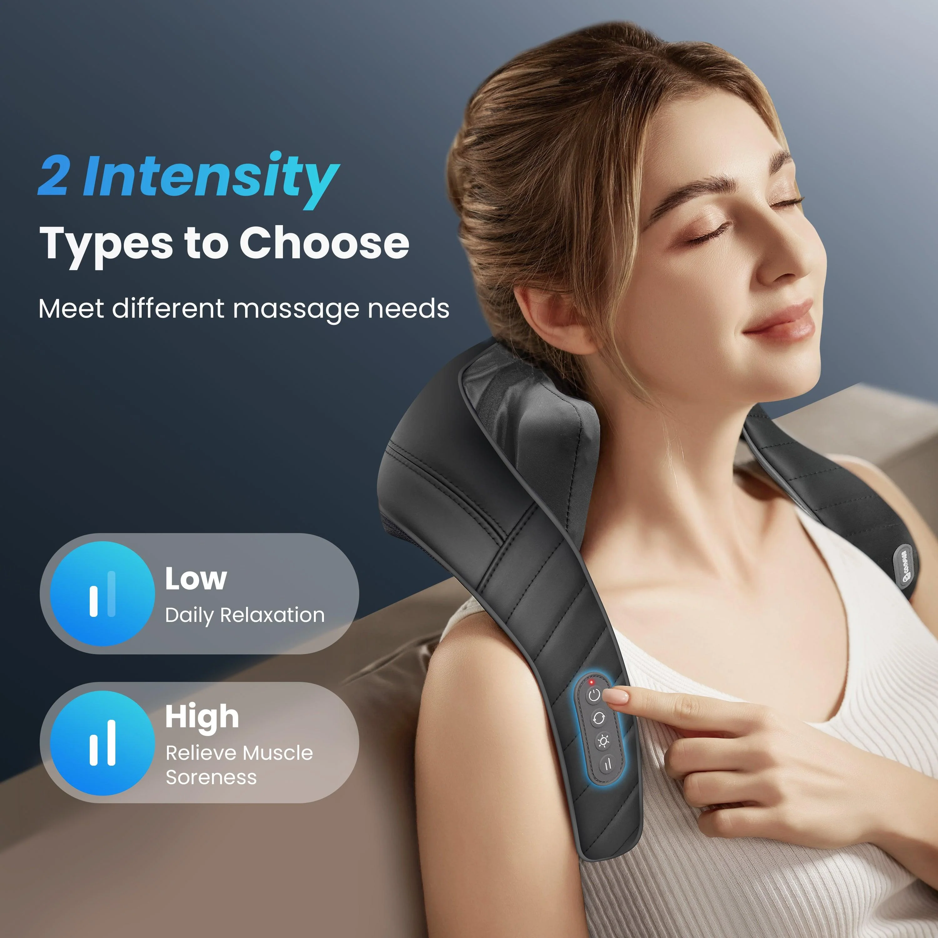 Upgrade Cordless Neck Massager with Heat, Pain Relief - 6812 - Image 7