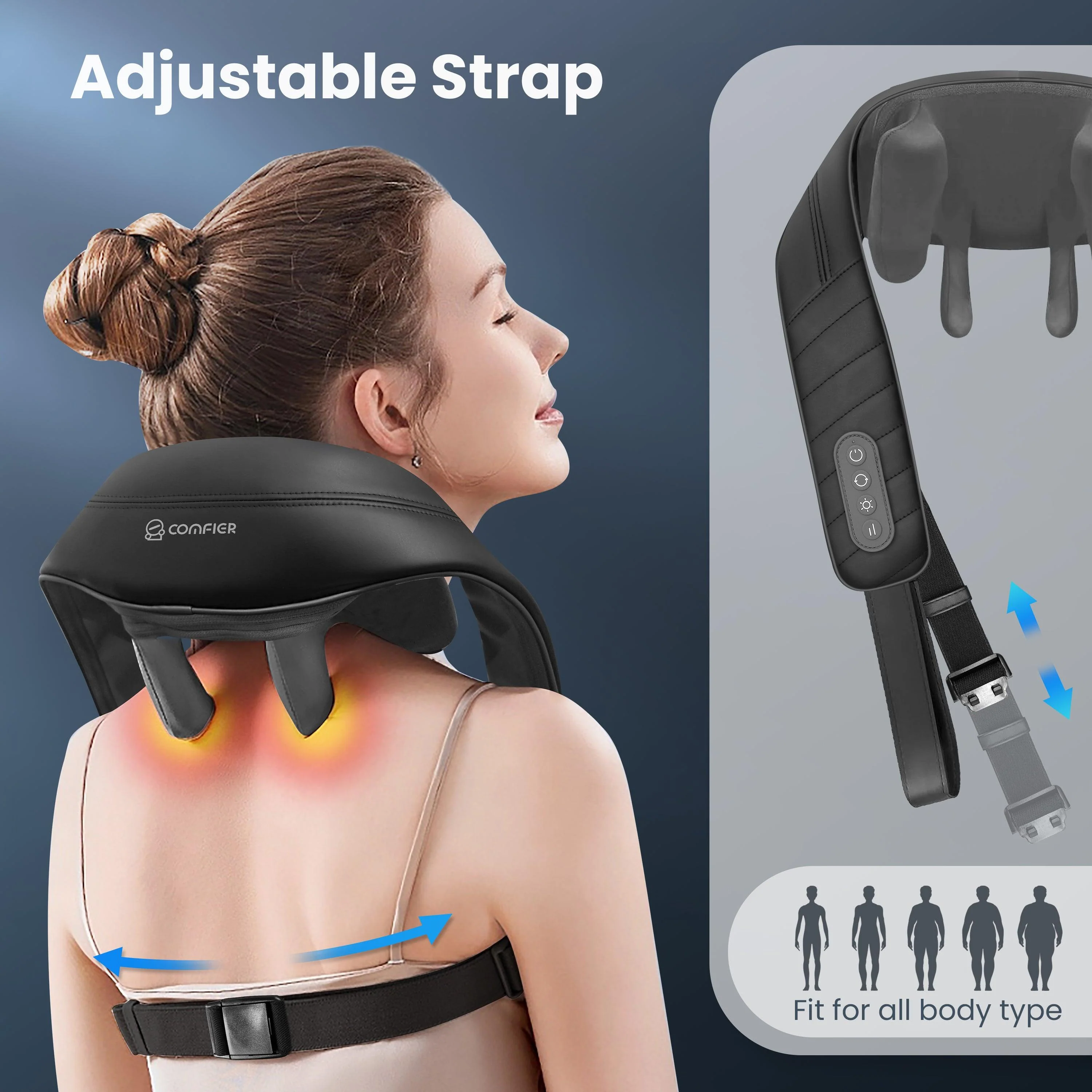 Upgrade Cordless Neck Massager with Heat, Pain Relief - 6812 - Image 8