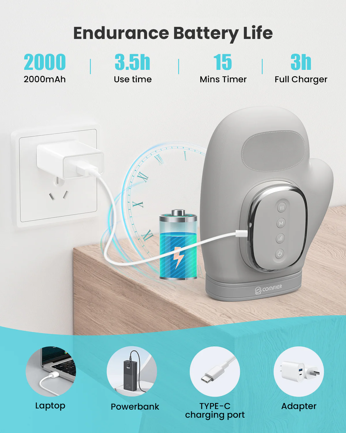 2026 Updated Wireless Hand Massager with Heat and Compression - 4403 - Image 6