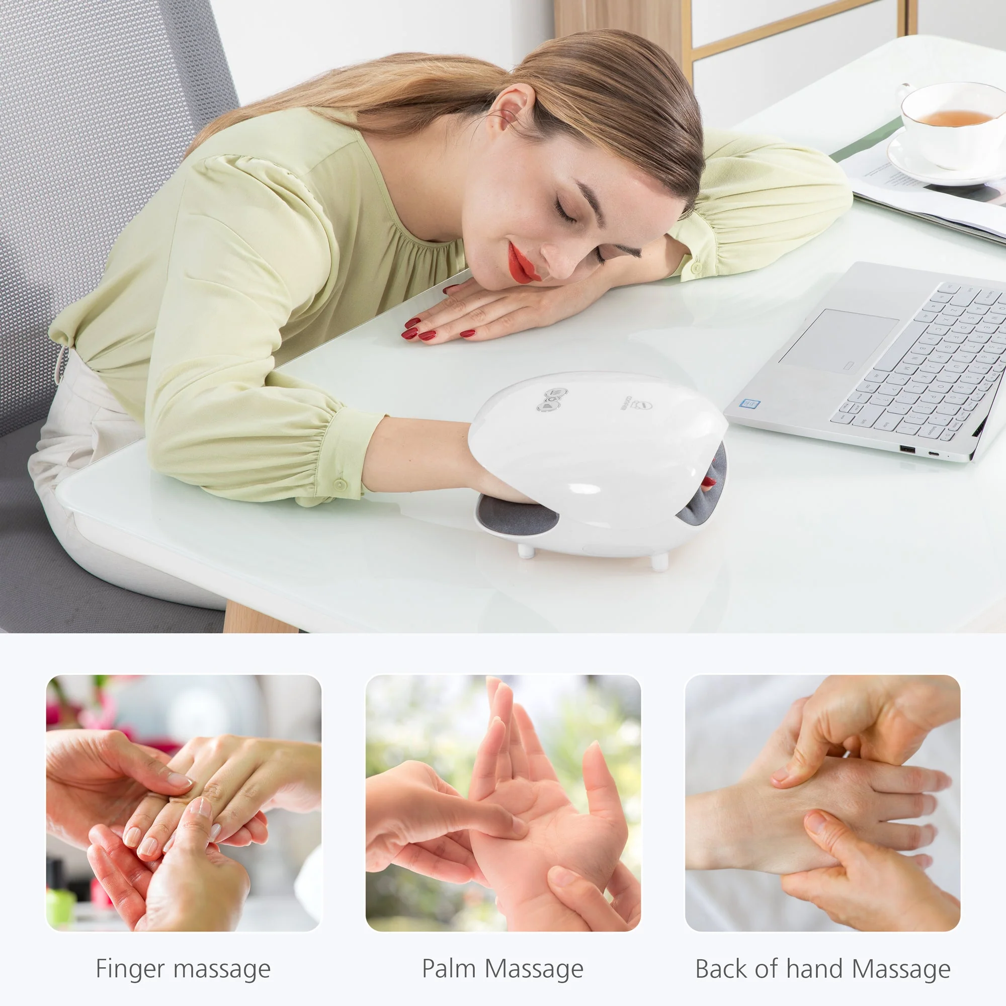 Wireless Hand Massager, 3 Levels Compression & Heating - 4803 - Image 4
