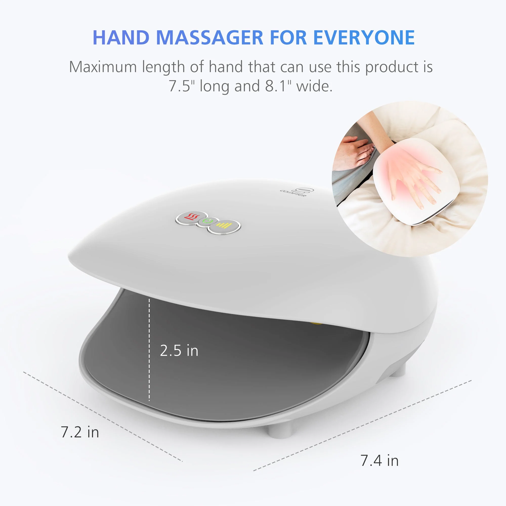 Wireless Hand Massager, 3 Levels Compression & Heating - 4803 - Image 7